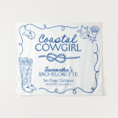 Kust Cowgirl Bachelorette Weekend Feestje Wandkleed (Voorkant (horizontaal))