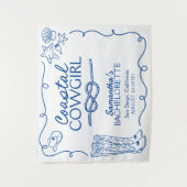 Kust Cowgirl Bachelorette Weekend Feestje Wandkleed (Voorkant)