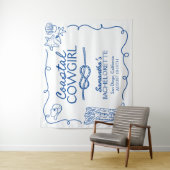 Kust Cowgirl Bachelorette Weekend Feestje Wandkleed (In situ)