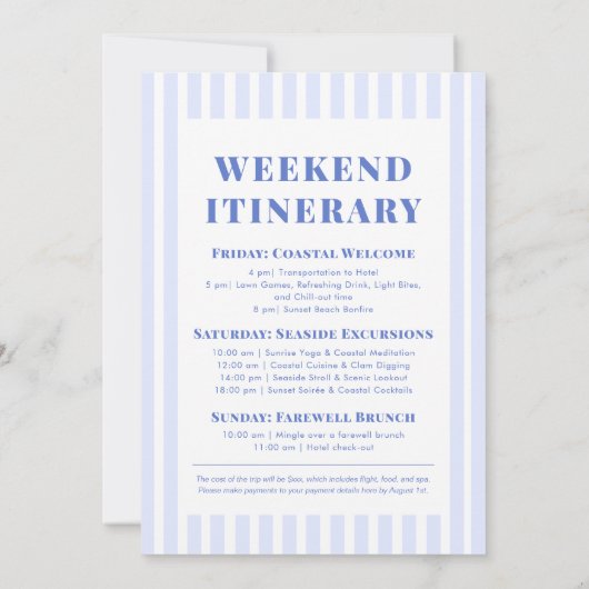 Kust Cowgirl Bachelorette Weekend Itinerarium Kaart (Achterkant)