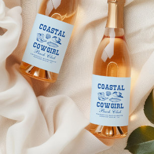 Kust Cowgirl Bachelorette-weekend Wijn Etiket