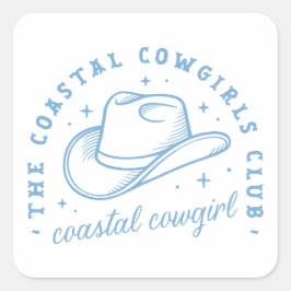 Kust cowgirl blauw esthetische meisjes matching vierkante sticker