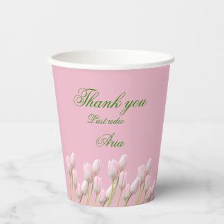 Kust Cowgirl Bruiloft roze tulp Papieren Bekers