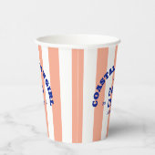 Kust Cowgirl De Bach Club Stof Roze Streep Papieren Bekers (Rechts)