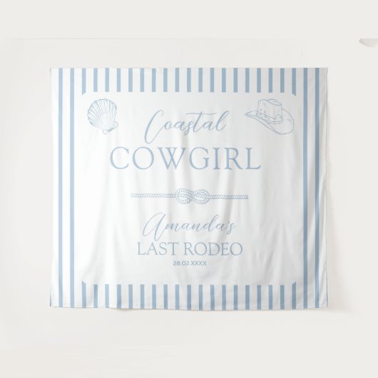 Kust Cowgirl Hoed Western Bachelorette Feest Wandkleed (Voorkant (horizontaal))