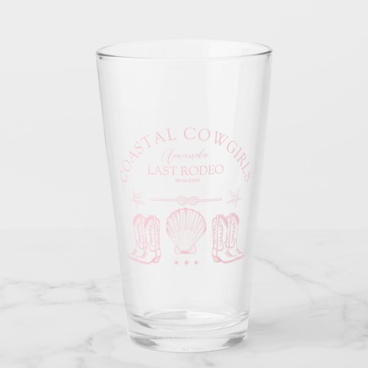 Kust Cowgirl Laarzen Western Bachelorette Feest Glas (Voorkant)