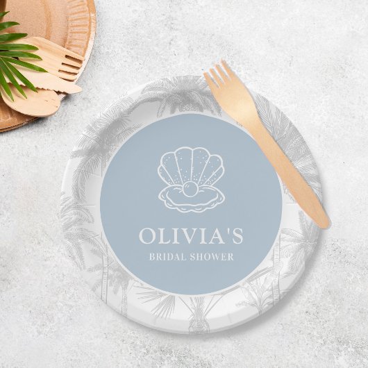 Kust Cowgirl Modern Nautilus Bruidsdouche Papieren Bordje