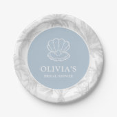 Kust Cowgirl Modern Nautilus Bruidsdouche Papieren Bordje (Voorkant)