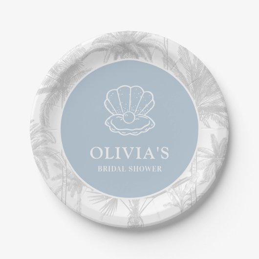 Kust Cowgirl Modern Nautilus Bruiloftsborrel Papieren Bordje (Voorkant)