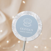 Kust Cowgirl Modern Nautilus Bruiloftsborrel Ronde Sticker