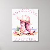 Kust Cowgirl Muur Kunst Canvas Afdruk (Voorkant)