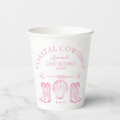 Kust Cowgirl Nautical Strand Bruidsmeisjesfeest Papieren Bekers (Achterkant)