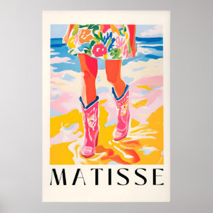 Kust Cowgirl Print Roze Laarzen, Strand Matisse