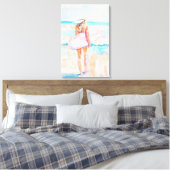 Kust Cowgirl Surf Schilderij Canvas Afdruk (Insitu (Slaapkamer))