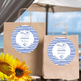 Kust Cowgirl vrijgezellenfeest weekend gedrukt Ronde Sticker