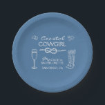 Kust Cowgirl vrijgezellenfeest weekend Papieren Bordje<br><div class="desc">Kust Cowgirl vrijgezellenfeest weekend papieren borden Deze funky Kust Cowgirl vrijgezellenfeest weekend papieren borden hebben een handgetekende lay-out met handgetekende illustraties en handgeschreven lettertype! Je hebt de vrijheid om iets unieks te maken! Bewerk tekst en kleuren eenvoudig om je stijl te matchen! Tekst- en achtergrondkleuren zijn volledig aanpasbaar >>>klik op...</div>