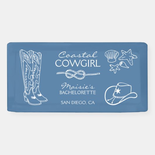 Kust Cowgirl vrijgezellenfeest Weekend Spandoek (Horizontaal)