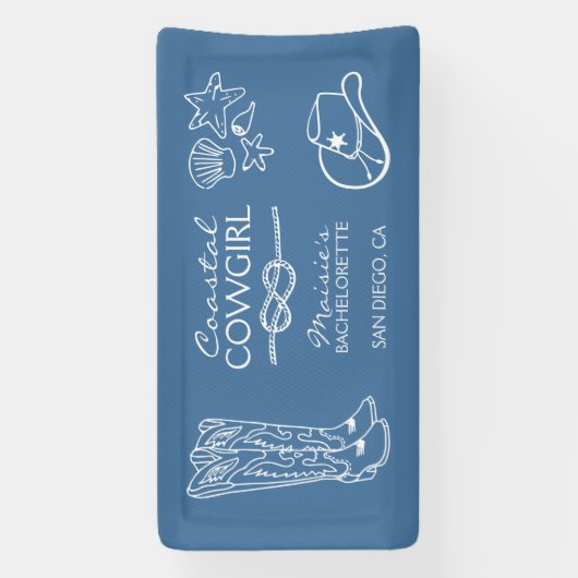 Kust Cowgirl vrijgezellenfeest Weekend Spandoek (Verticaal)