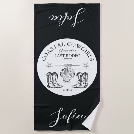 Kust Cowgirl Zeemansbruiloft voor de Bruid Strandlaken (Voorkant)