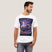 Kust Cruiser Sunset Beach Buggy Retro kunstwerk T-shirt (Voorkant volledig)