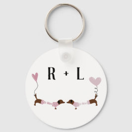 Kust Dachshunds Sweet Dog Love Custom Name Sleutelhanger
