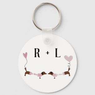 Kust Dachshunds Sweet Dog Love Custom Name Sleutelhanger