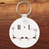 Kust Dachshunds Sweet Dog Love Custom Name Sleutelhanger (Voorkant)