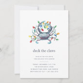 Kust “Deck de Klauwen” Blauwe Krab Kerstfeest Kaart (Voorkant)