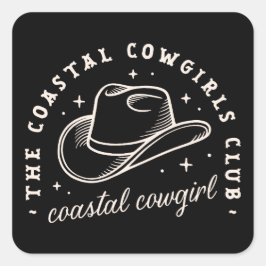 Kust disco cowgirls zwart esthetische matching vierkante sticker