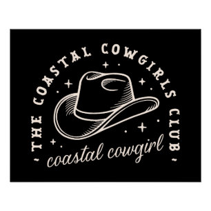 Kust disco kosmische cowgirls zwart esthetiek perfect poster
