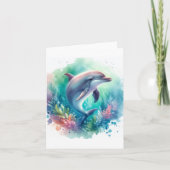 Kust Dolfijn Onder de Zee Bedankkaart (Voorkant)