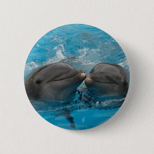 Kust Dolphins Ronde Button 5,7 Cm (Voorkant)
