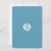 Kust Doodle Blauw Witte Bruiloft Feest Kaart (Achterkant)