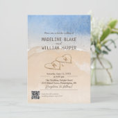 Kust Drie foto's Bruiloft Uitnodiging Sjabloon (Staand voorkant)