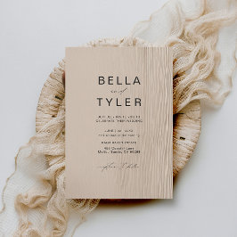 Kust Driftwood Zand Strand Oceaan Moderne bruiloft Kaart