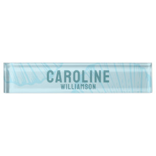 Kust Eenvoudig Modern nautisch zee blauw zeeschelp Naambordje