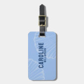 Kust Eenvoudige Moderne nautische marine blauwe ze Bagagelabel (Voorkant verticaal)