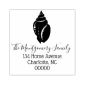 Kust Elegant Seashell Silhouet & Familienaam Rubberstempel (Afrduk)