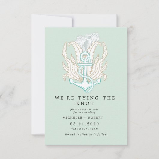 kust elegante foto Save The Date Kaart (Voorkant)