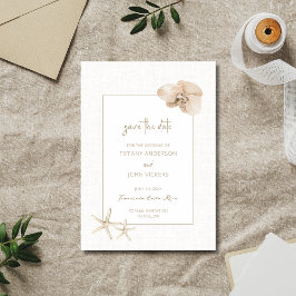 Kust Elegantie Foto Huwelijk Save the Date
