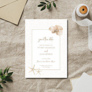 Kust Elegantie Foto Huwelijk Save the Date