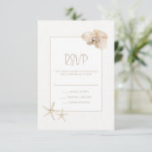 Kust Elegantie Seaside Wedding RSVP Kaartje (Staand voorkant)