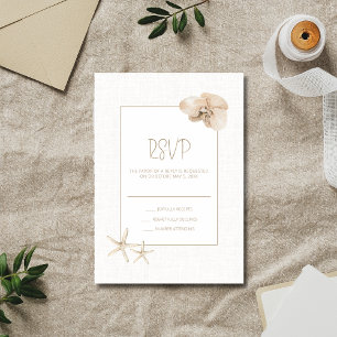 Kust Elegantie Trouwen aan Zee RSVP Kaartje