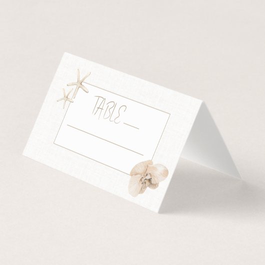 Kust Elegantie Trouwtafel Nummer Plaats Kaart (Voorkant)