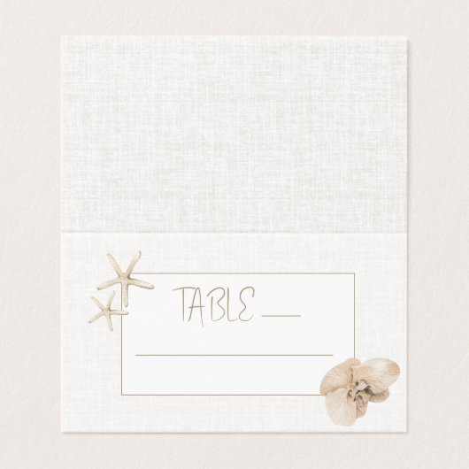 Kust Elegantie Trouwtafel Nummer Plaats Kaart (Buitenkant ongevouwen)