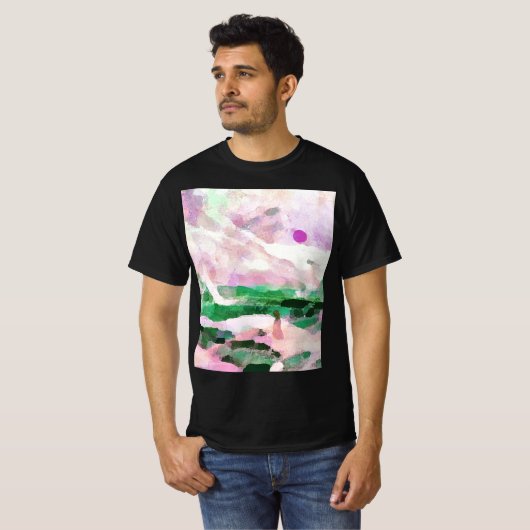 Kust- en bergschilderijen - Groen T-shirt (Voorkant volledig)