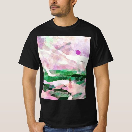 Kust- en bergschilderijen - Groen T-shirt (Voorkant)