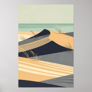 Kust- en Oceaan-kunstprint met door wind geteister Poster