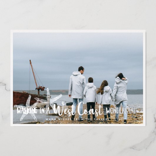 Kust- en Zeevakantie Fotocollagekaart Folie Feestdagenkaart (Voorkant)