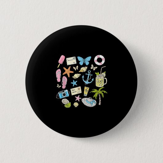 Kust Esthetische Strand Trip Zeester Schelp Som Ronde Button 5,7 Cm (Voorkant)